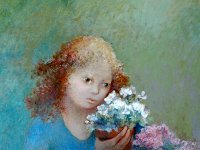 1 (5)  The  Flower Stall - Oil on Gesso